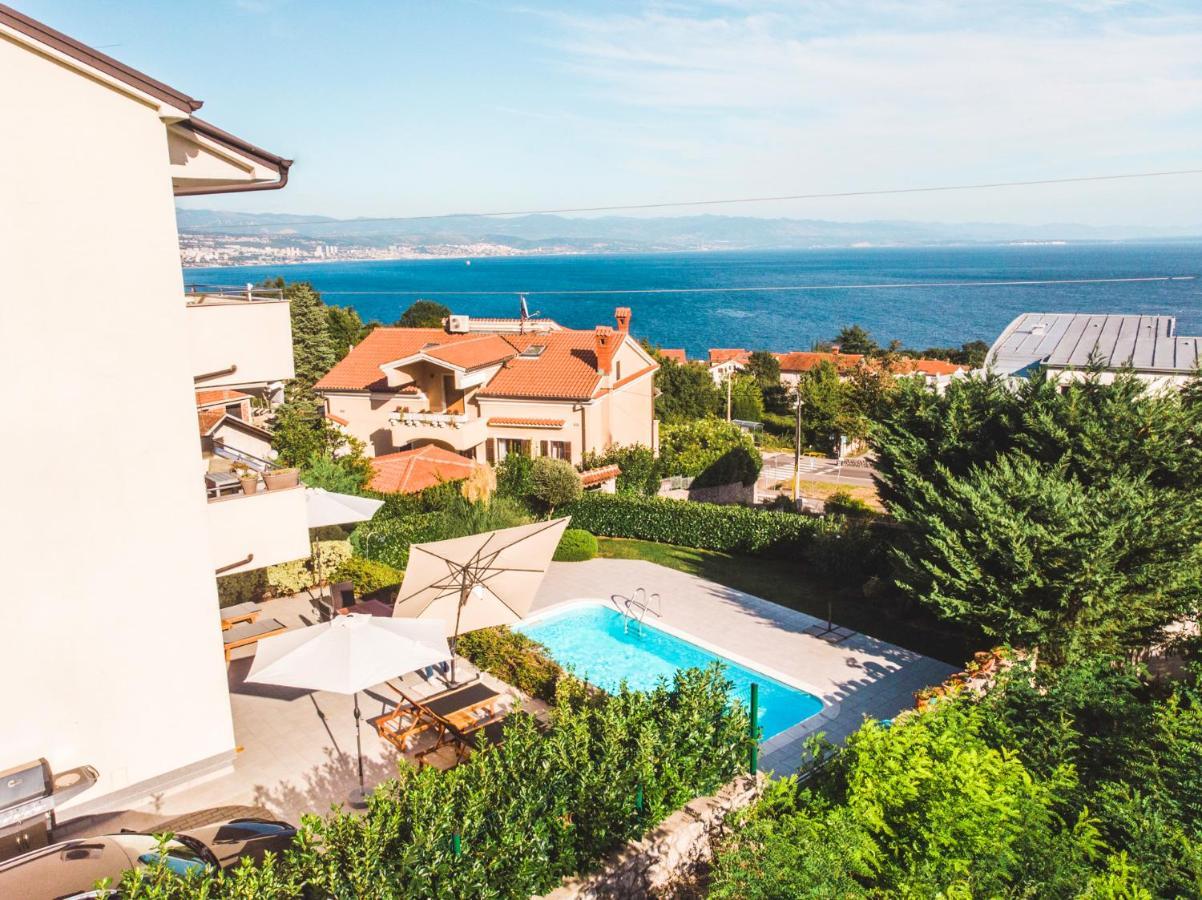 Panoramic Apartment Sea View And Pool Opatija Ičići Exterior foto